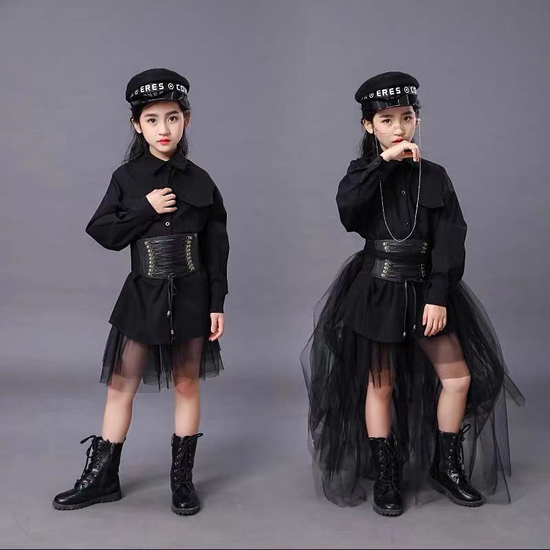 Summer Clothing Set For Girls - Schwarzer Anzug für Kinder, Mädchen, Modell,