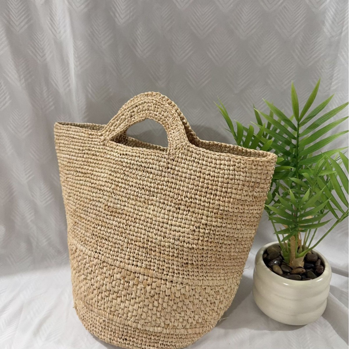 Beach Bag Straw - Böhmische Raffia-Strohtasche Handgefertigte Geflochtene Bucket Bags