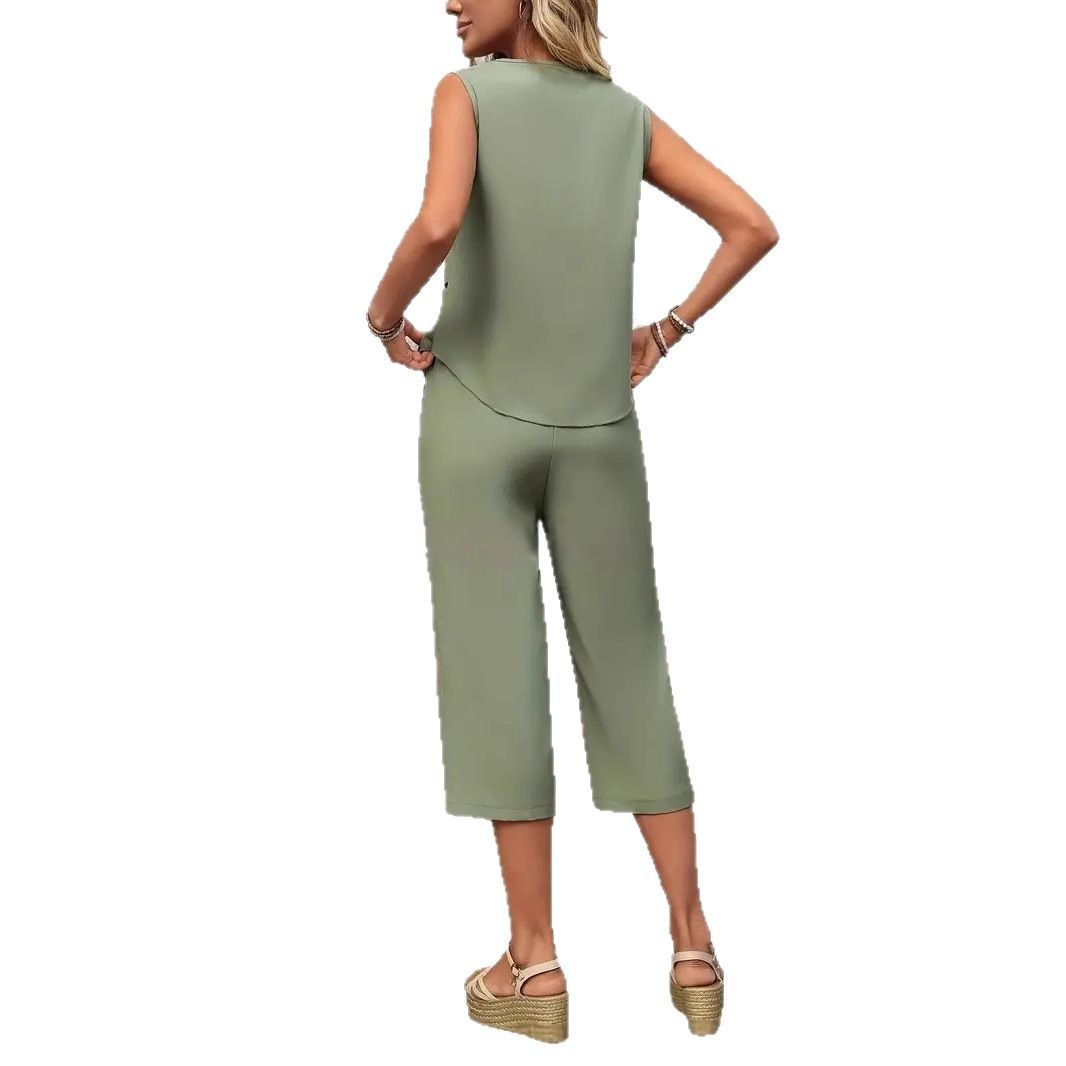 Summer Clothing Amazon - 2025, grenzüberschreitende Damenbekleidung, neues olivgrünes, ärmelloses,