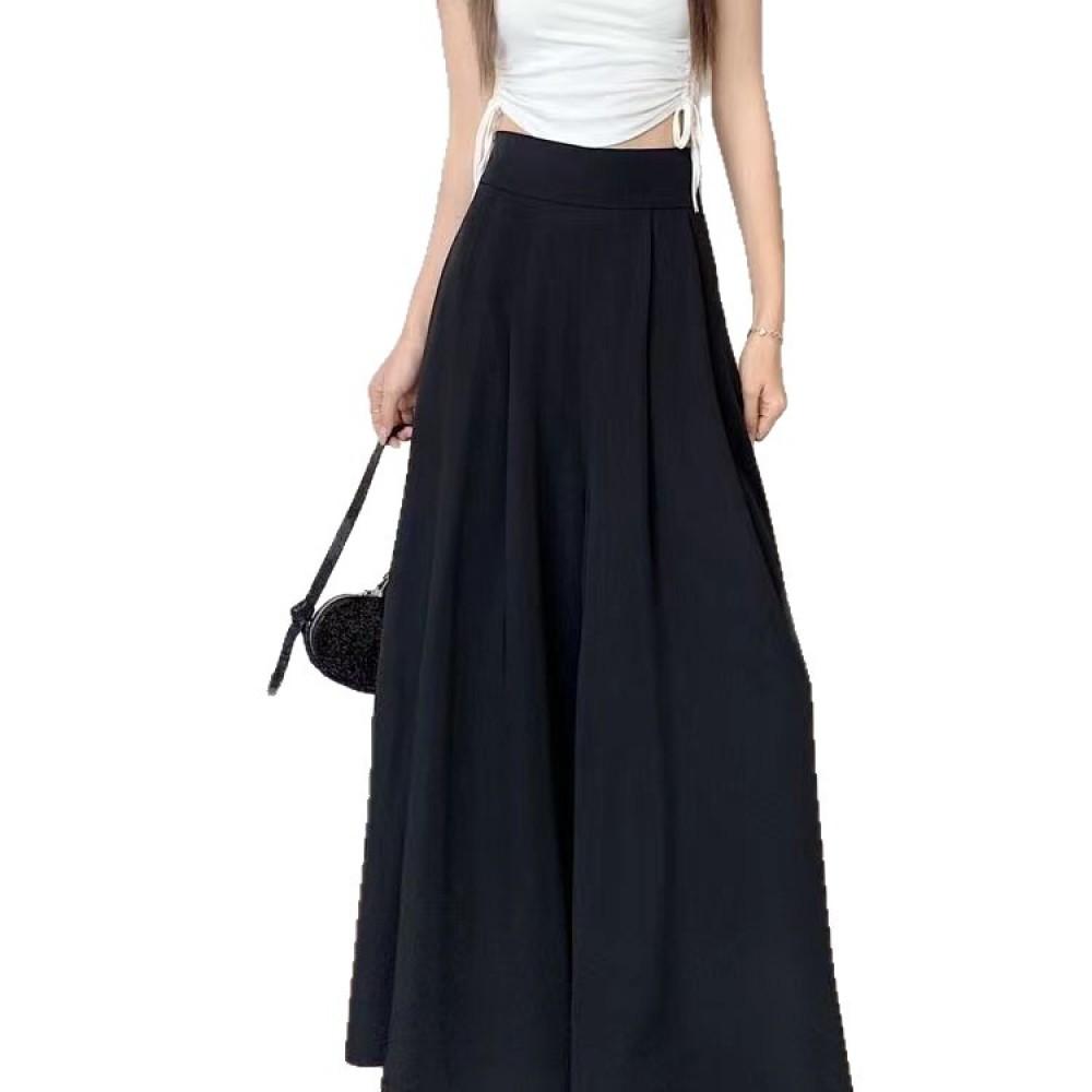 Palazzo Pant Wide - Elegante Damen-Hosenrock mit Weitem Bein, Hohe