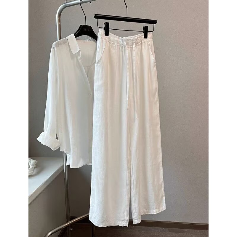 Summer Clothing Linen - Koreanisches Set aus weißer Baumwolle und