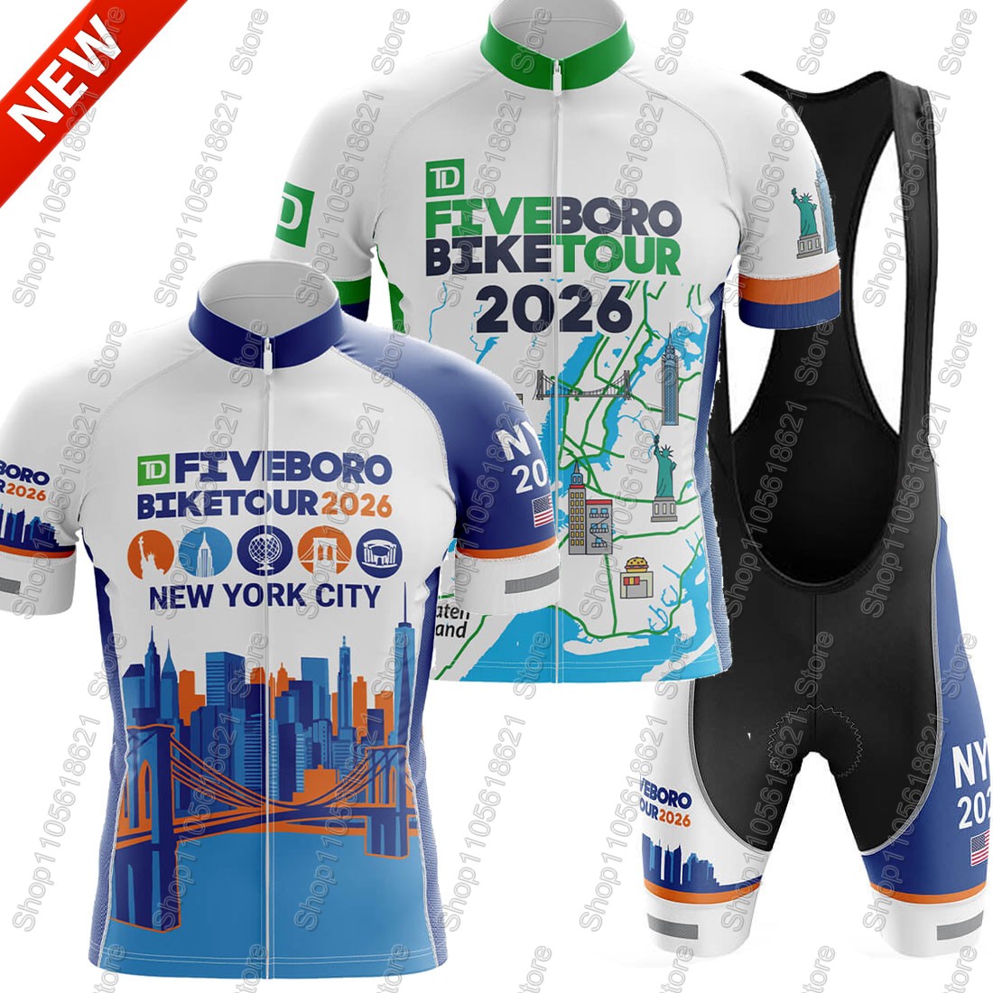 Summer Clothing Nyc - NYC-Cycling-Tour 2026 Team-Trikot-Set – Radsportbekleidung USA