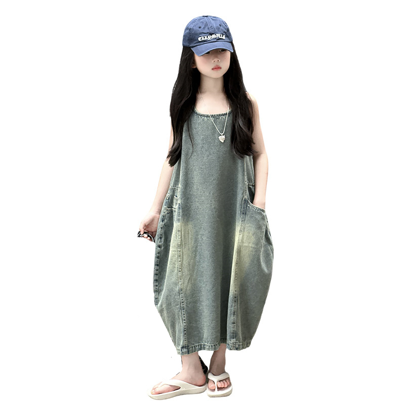 Summer Clothing Set For Girls - Vintage Blau Kinder Mädchen Hohe Qualität