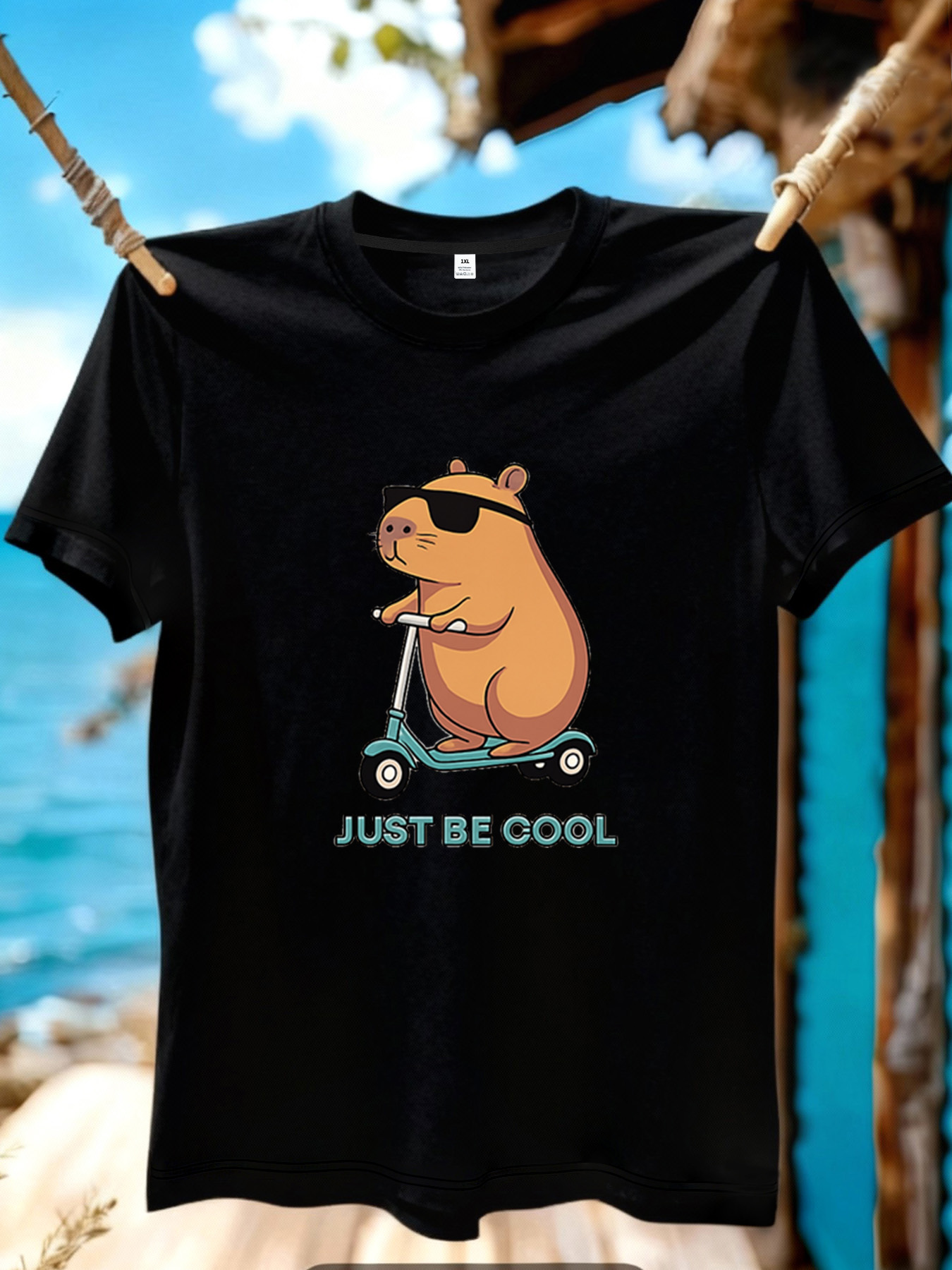 Summer Clothing Cartoon - 【YJ01222】Niedliches Capybara-Cartoon-Print-T-Shirt für Damen in Übergröße,