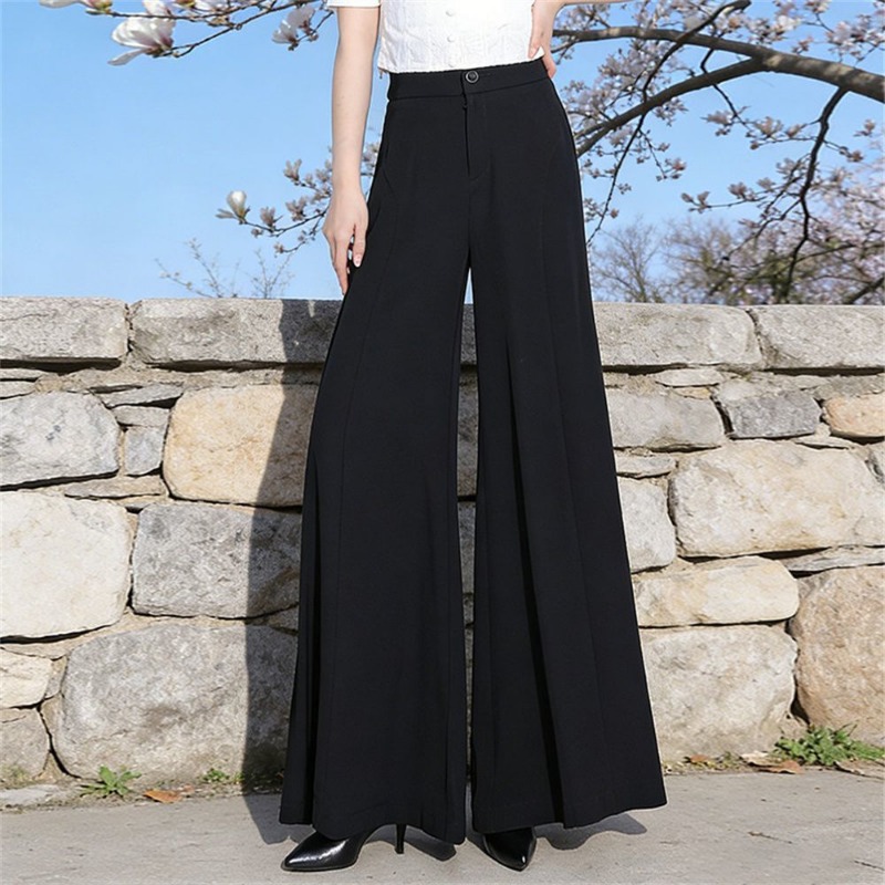 Palazzo Pant Wide - Damen High-Waist Eisseide Weite Hosen Sommer