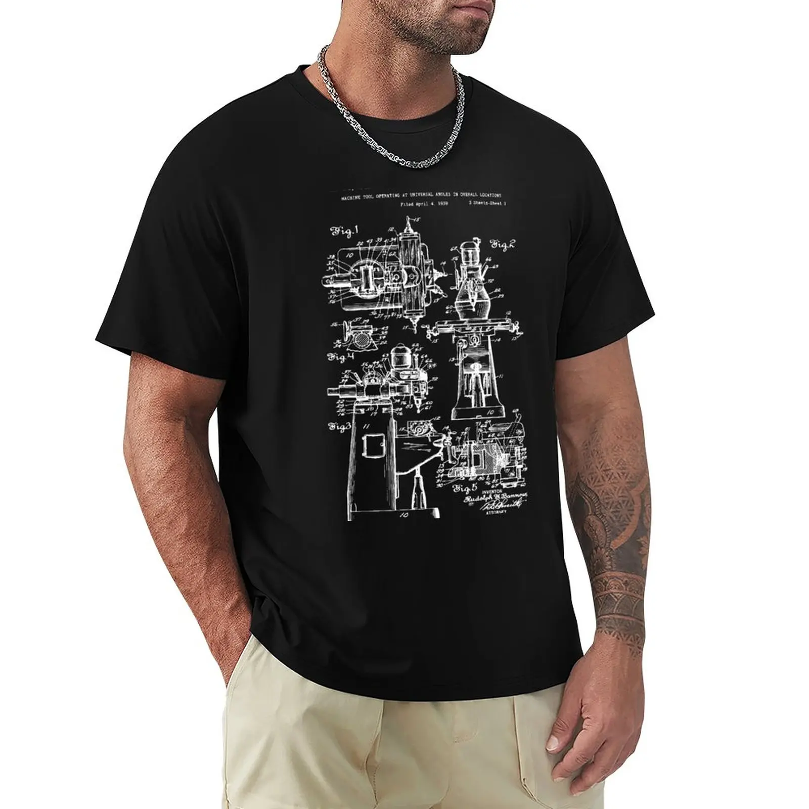 Summer Clothing Aesthetic - Bridgeport Fräsmaschine Patent T-Shirt ästhetische Kleidung