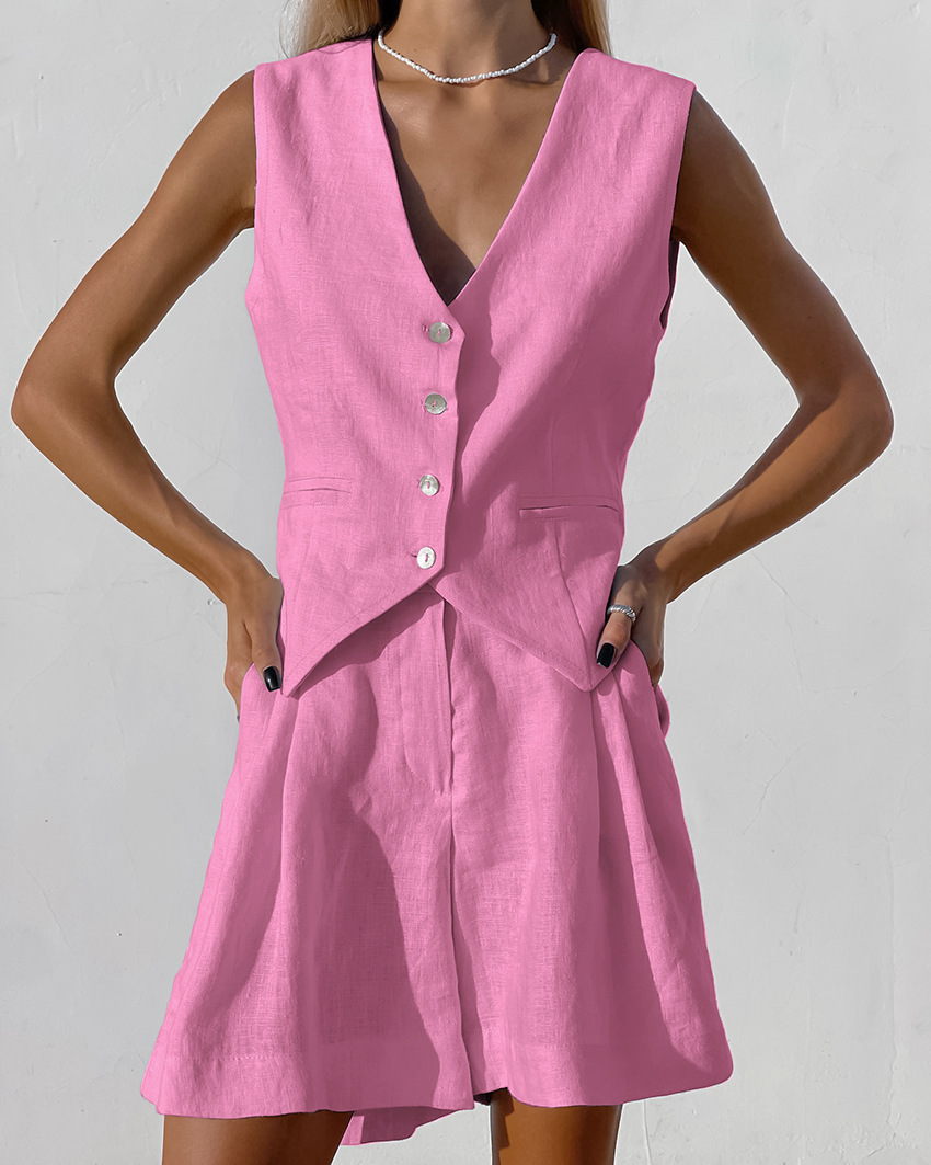 2023 neue Anzug Weste + Shorts – Summer Clothing Linen Bewertung und Preis