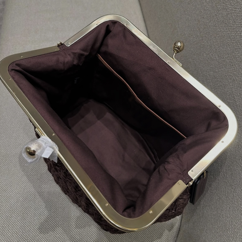 Handgewebte Kisslock-Rahmen-Sc – Beach Bag Straw Bewertung und Preis