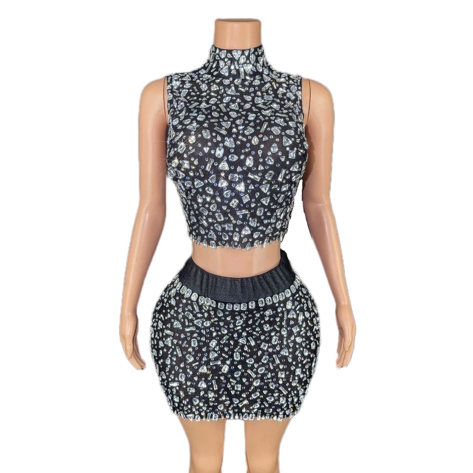 Diamantbesetztes zweiteiliges  – Summer Clothing Words Bewertung und Preis