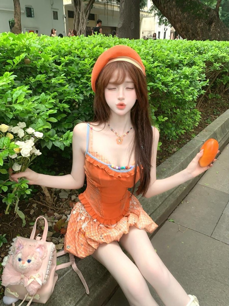 Sommerliches neues orangefarbe – Summer Clothing Set For Girls Bewertung und Preis