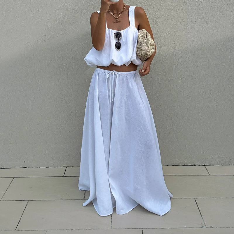 Elegantes Ärmelloses Zweiteile – Summer Clothing Linen Bewertung und Preis