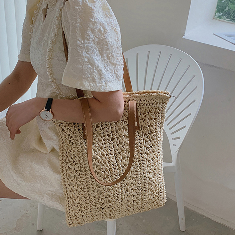 Quadratische hohle Stroh-Stran – Beach Bag Straw Bewertung und Preis