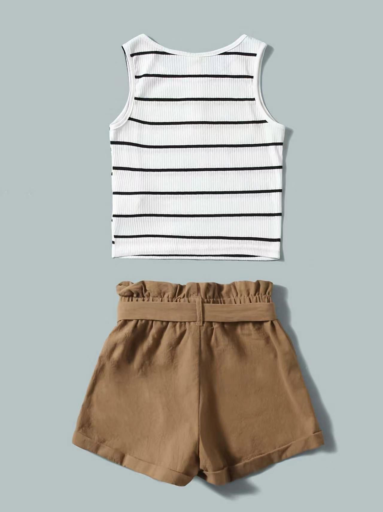 Ein Set aus gestreiftem Sommer – Summer Clothing Set For Girls Bewertung und Preis