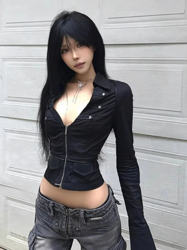 Y2k Ästhetische Frauen Sexy Bl – Summer Clothing Aesthetic Bewertung und Preis