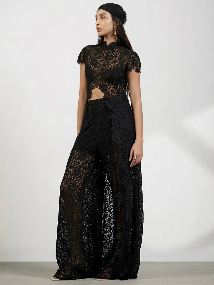 Damen Spitzen-2-Teiler-Set, Mo – Palazzo Pant Wide Bewertung und Preis