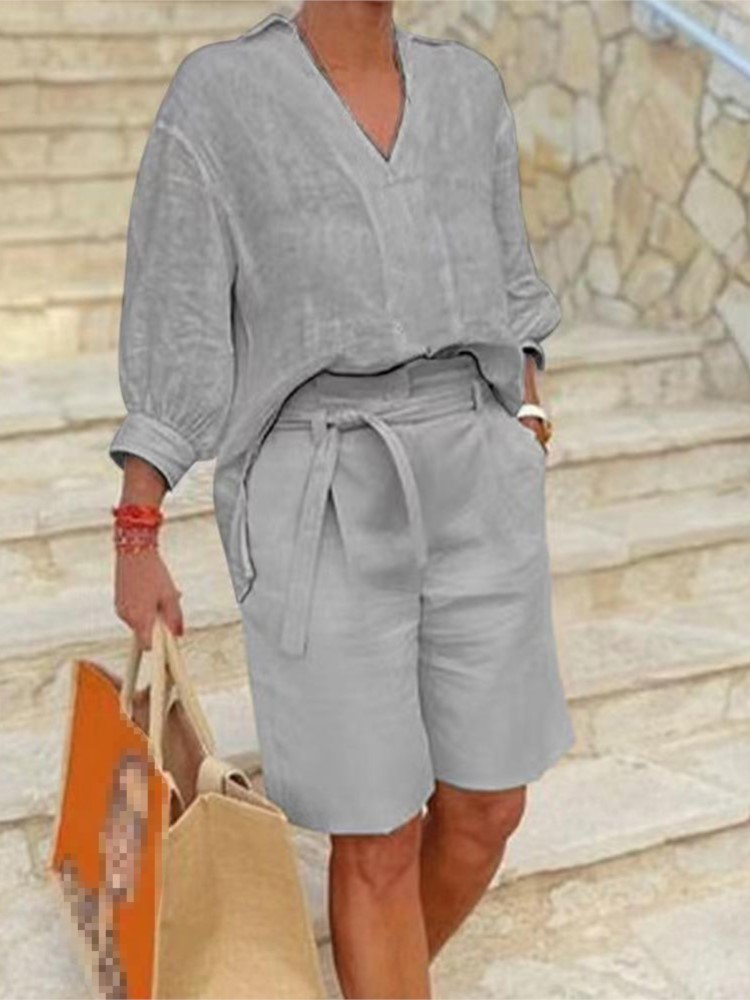 Frauen Anzüge Elegante Stil Zw – Summer Clothing Linen Bewertung und Preis