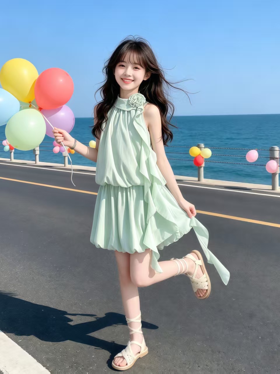 Mintgrünes, geblümtes Set aus  – Summer Clothing Set For Girls Bewertung und Preis
