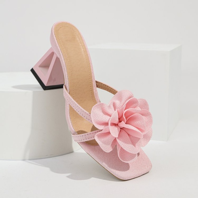 Damen-Sandalen mit 3D-Blumende – Summer Clothing Fabric Bewertung und Preis