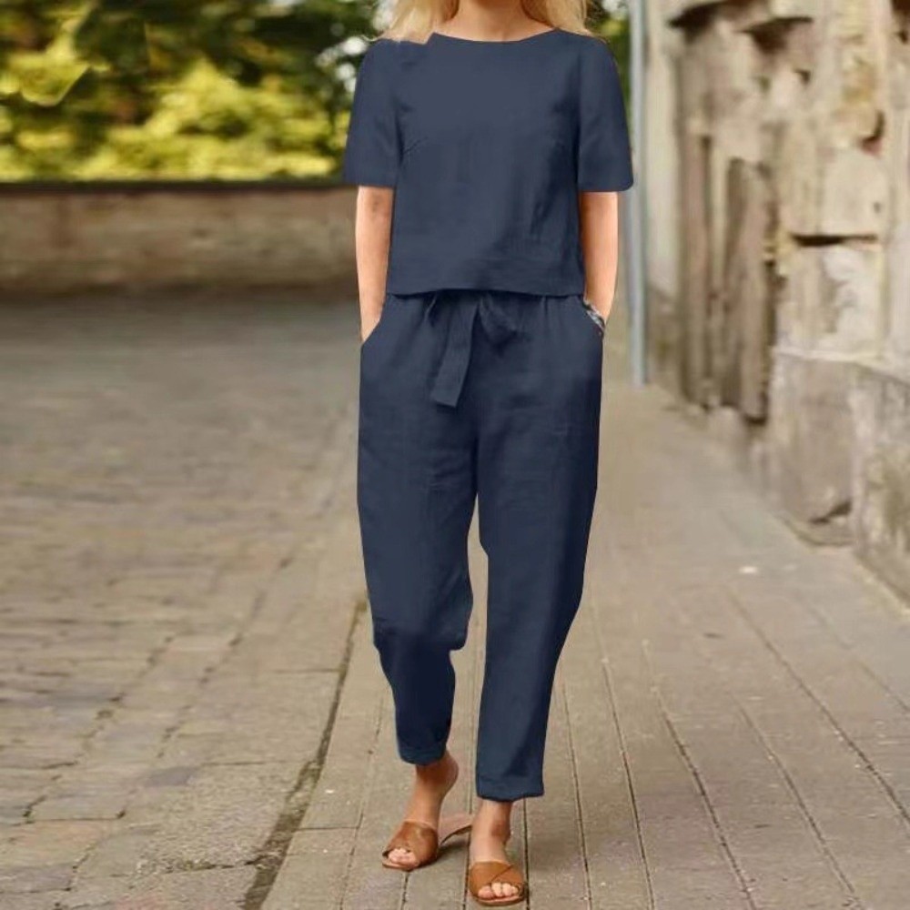 Halbärmeliger Damen-Baumwoll-L – Summer Clothing Linen Bewertung und Preis