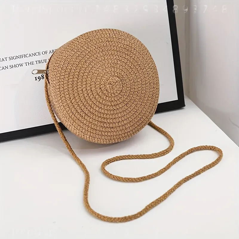Runde Geflochtene Rattan-Umhän – Beach Bag Straw Bewertung und Preis