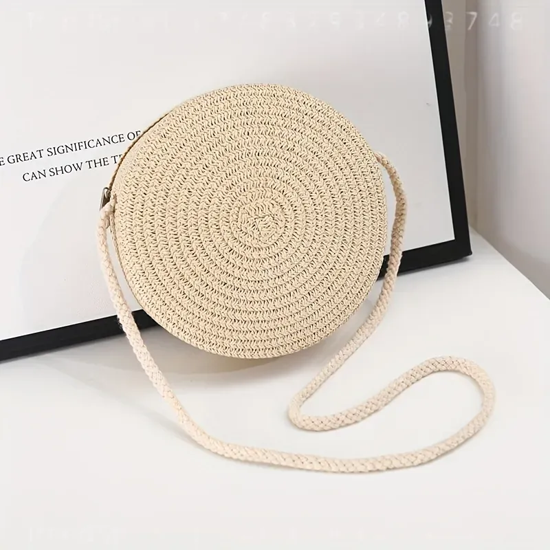 Runde Geflochtene Rattan-Umhän – Beach Bag Straw Bewertung und Preis